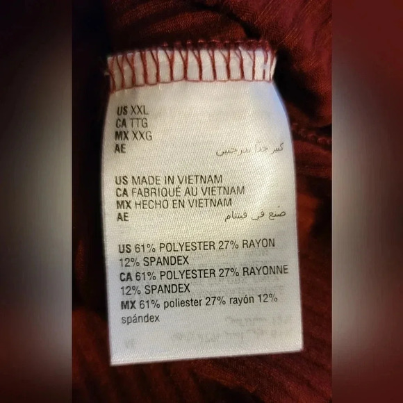 NWT Bar III Essentials Maroon Bungee Strap Crop Top Size XXL - Picture 6 of 6